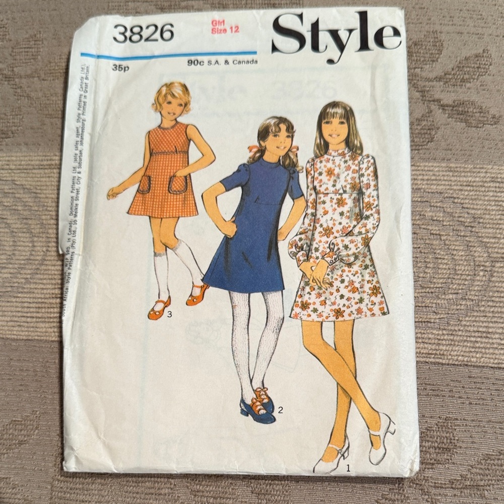 Vintage Style Floral Long Sleeve Girls Dress Pattern